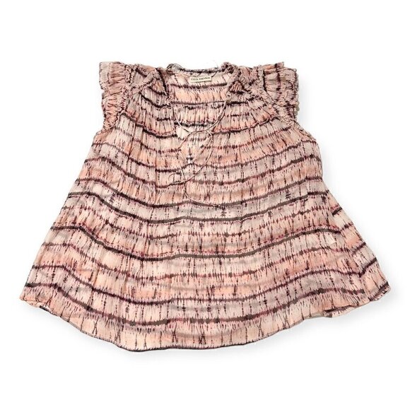 Ulla Johnson Clea Pink Tie Dye Stripe Silk Blouse , Size 2 - Picture 8 of 16